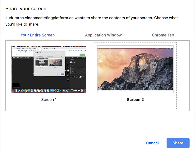 Sharing your screen on a Mac with an external monitor