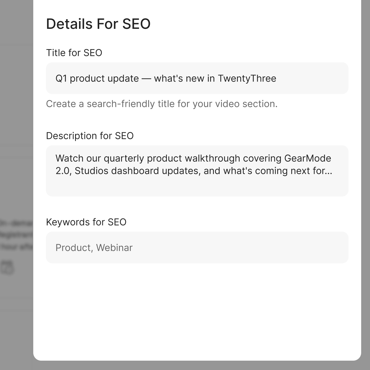 SEO Details