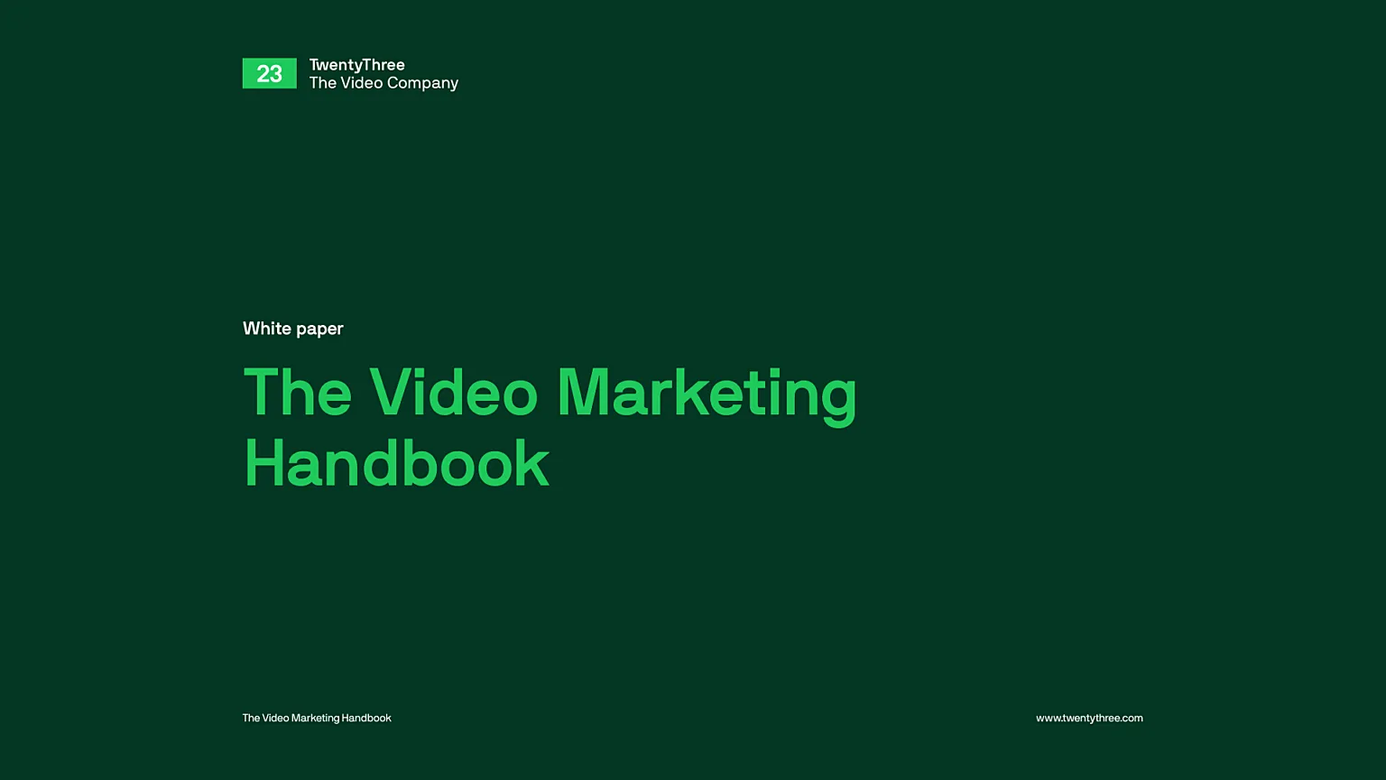 The Video Marketing Handbook