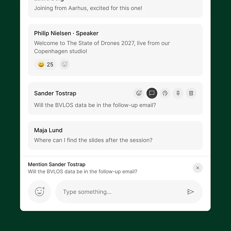 Webinar chat moderator view