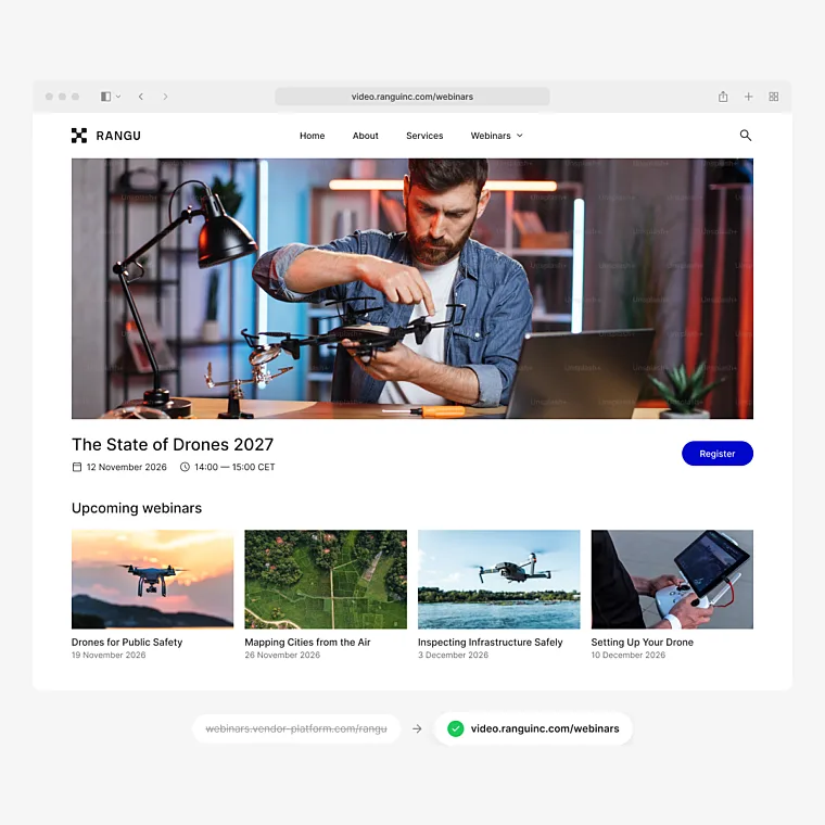 Webinar white label own domain