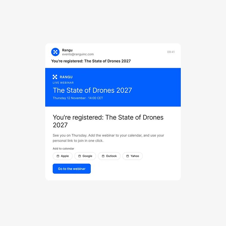 Webinar email sequences confirmation email